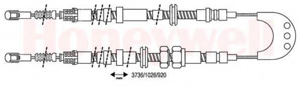 BENDIX 432183B Трос, стоянкова гальмівна система