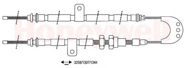 BENDIX 432185B Трос, стоянкова гальмівна система