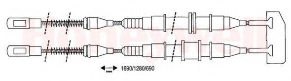 BENDIX 432678B Трос, стоянкова гальмівна система