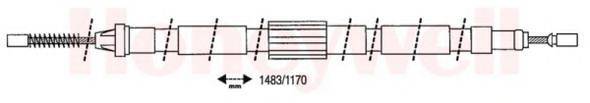 BENDIX 432917B Трос, стоянкова гальмівна система