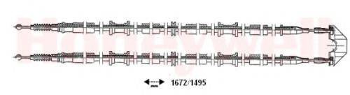 BENDIX 433017B Трос, стоянкова гальмівна система