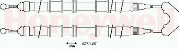 BENDIX 433158B Трос, стоянкова гальмівна система