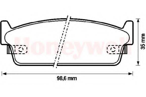 BENDIX 572153B Комплект гальмівних колодок, дискове гальмо