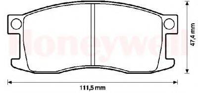 BENDIX 572229B Комплект гальмівних колодок, дискове гальмо