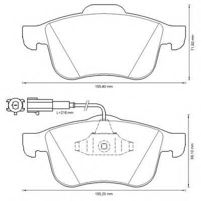 BENDIX 573350B Комплект гальмівних колодок, дискове гальмо