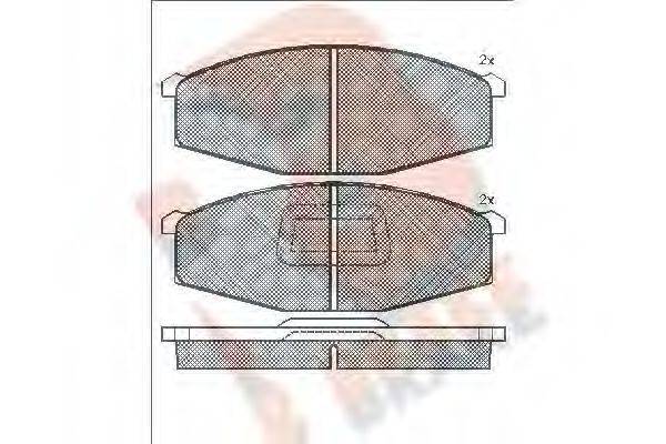 R BRAKE RB0376 Комплект гальмівних колодок, дискове гальмо