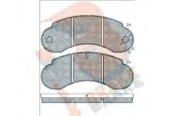 R BRAKE RB0558 Комплект гальмівних колодок, дискове гальмо