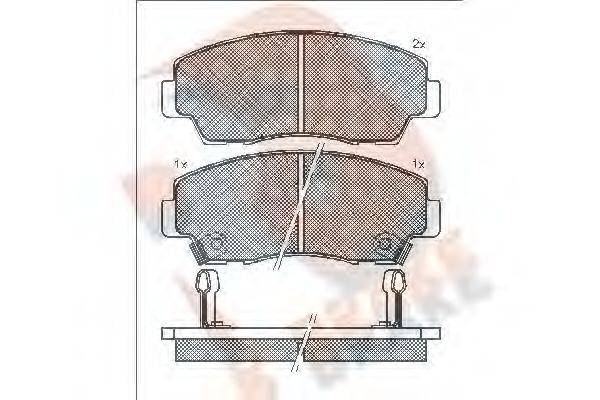 R BRAKE RB0636 Комплект гальмівних колодок, дискове гальмо