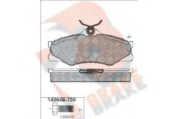 R BRAKE RB0648700 Комплект гальмівних колодок, дискове гальмо