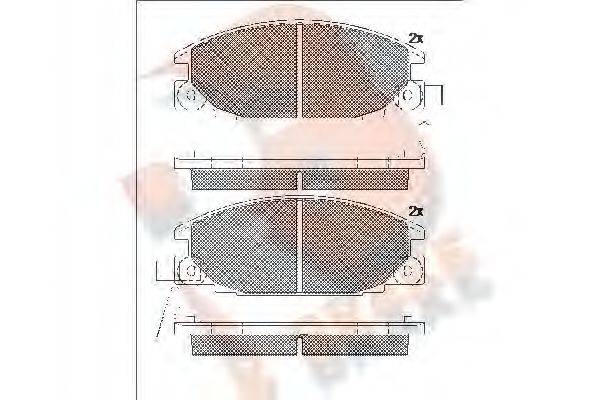 R BRAKE RB0853 Комплект гальмівних колодок, дискове гальмо