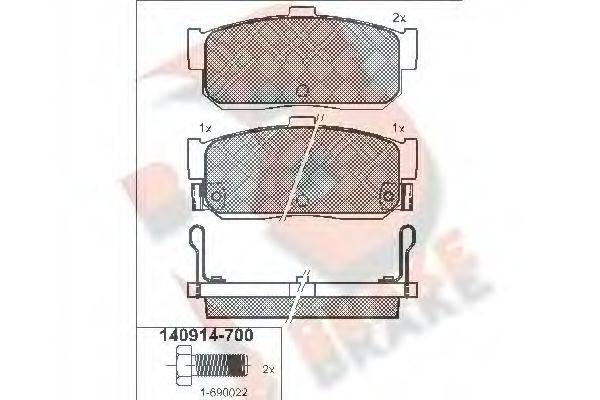 R BRAKE RB0914700 Комплект гальмівних колодок, дискове гальмо