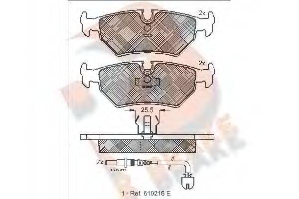 R BRAKE RB1087 Комплект гальмівних колодок, дискове гальмо