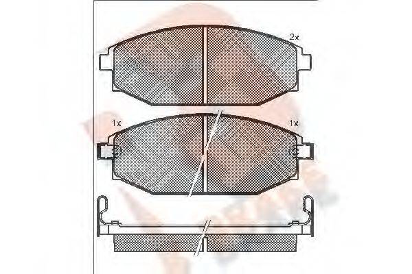 R BRAKE RB1272 Комплект гальмівних колодок, дискове гальмо