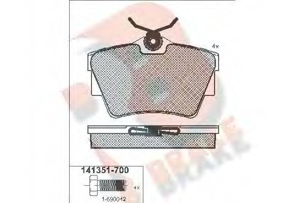 R BRAKE RB1351700 Комплект гальмівних колодок, дискове гальмо