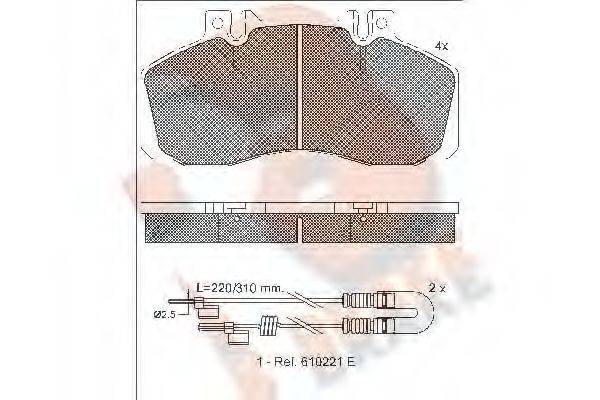 R BRAKE RB0722 Комплект гальмівних колодок, дискове гальмо