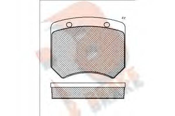 R BRAKE RB0003 Комплект гальмівних колодок, дискове гальмо