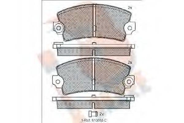 R BRAKE RB0098 Комплект гальмівних колодок, дискове гальмо