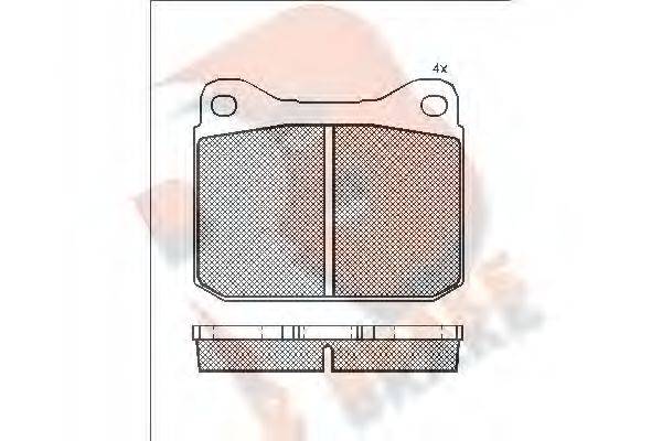 R BRAKE RB0140 Комплект гальмівних колодок, дискове гальмо