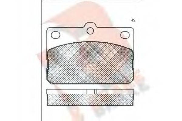 R BRAKE RB0185 Комплект гальмівних колодок, дискове гальмо