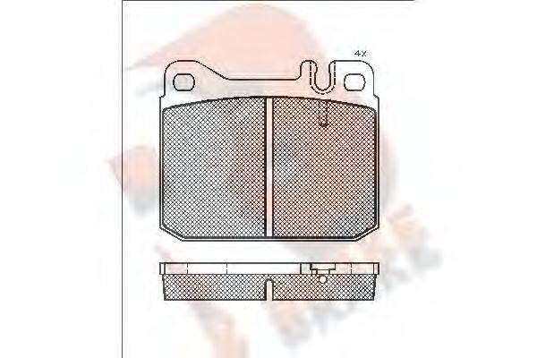 R BRAKE RB0197 Комплект гальмівних колодок, дискове гальмо