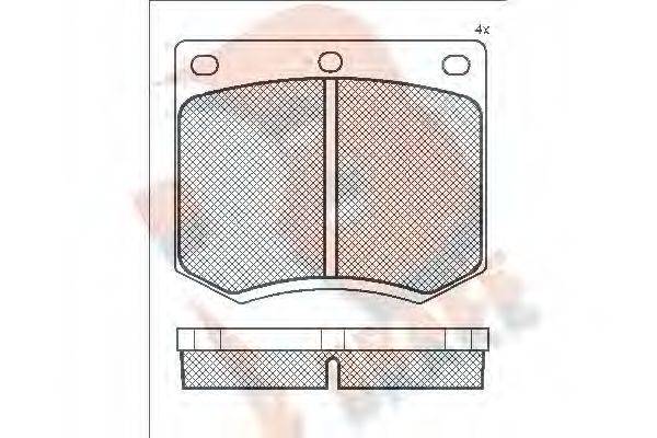 R BRAKE RB0255 Комплект гальмівних колодок, дискове гальмо