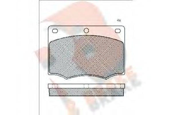 R BRAKE RB0259 Комплект гальмівних колодок, дискове гальмо