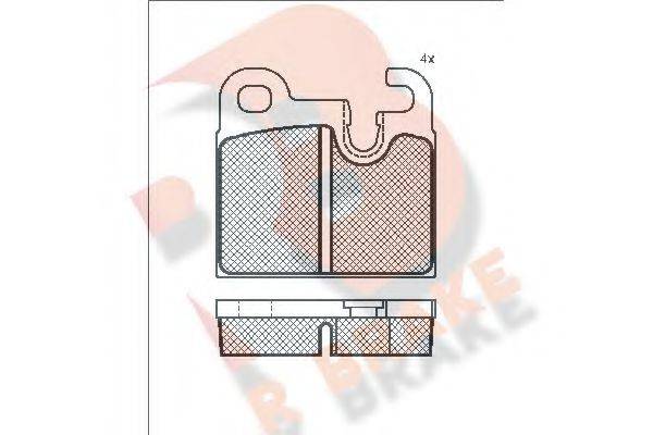 R BRAKE RB0302 Комплект гальмівних колодок, дискове гальмо