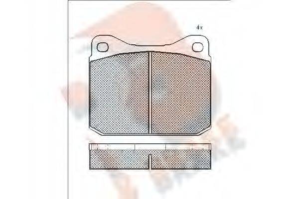 R BRAKE RB0327 Комплект гальмівних колодок, дискове гальмо