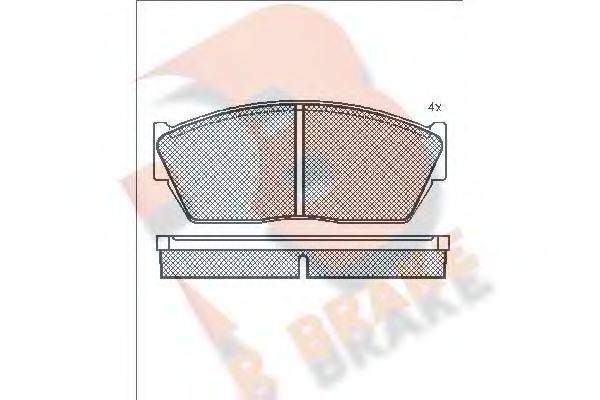 R BRAKE RB0388 Комплект гальмівних колодок, дискове гальмо