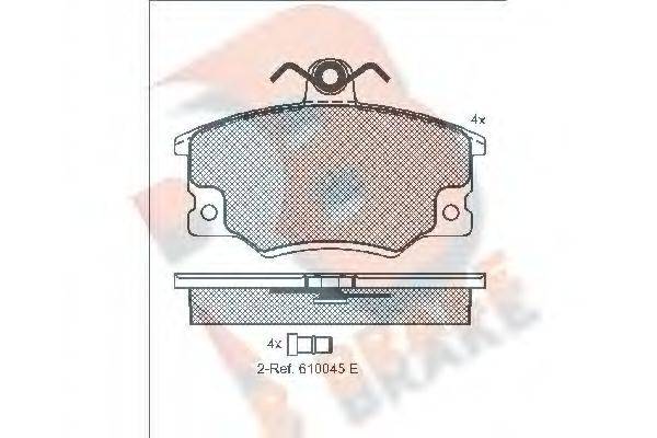 R BRAKE RB0415 Комплект гальмівних колодок, дискове гальмо