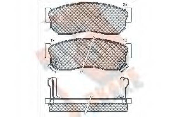 R BRAKE RB0519 Комплект гальмівних колодок, дискове гальмо