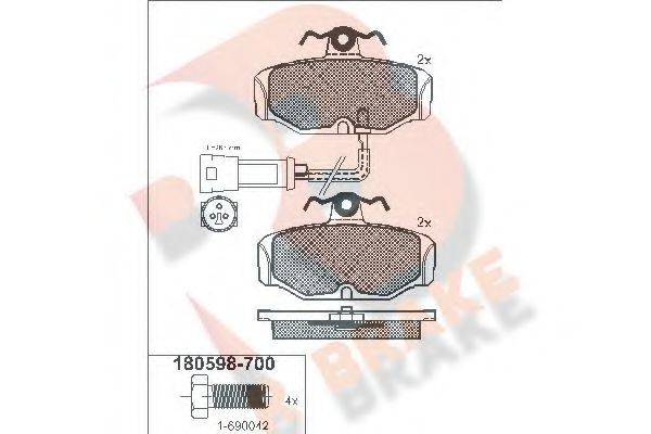 R BRAKE RB0598700 Комплект гальмівних колодок, дискове гальмо