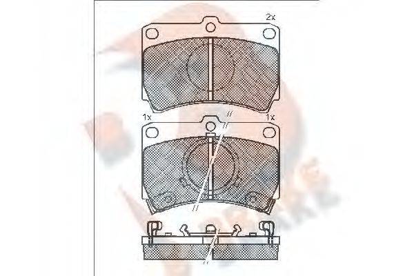 R BRAKE RB0611 Комплект гальмівних колодок, дискове гальмо