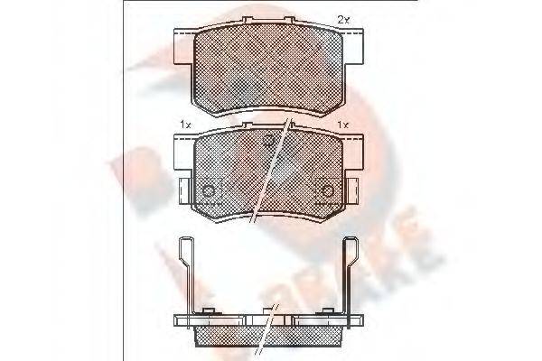 R BRAKE RB0798 Комплект гальмівних колодок, дискове гальмо