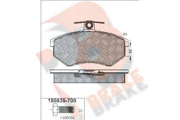 R BRAKE RB0835700 Комплект гальмівних колодок, дискове гальмо