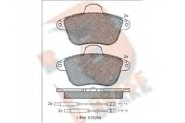 R BRAKE RB0856 Комплект гальмівних колодок, дискове гальмо