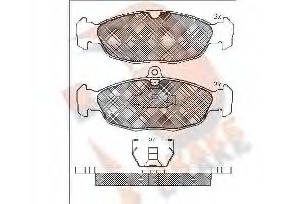 R BRAKE RB0858 Комплект гальмівних колодок, дискове гальмо