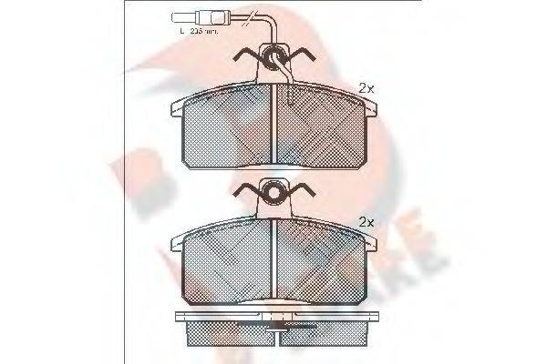 R BRAKE RB0966 Комплект гальмівних колодок, дискове гальмо