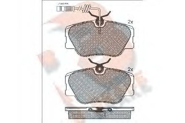 R BRAKE RB0972 Комплект гальмівних колодок, дискове гальмо