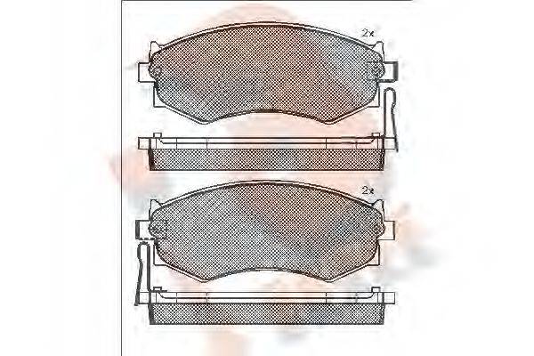 R BRAKE RB0986 Комплект гальмівних колодок, дискове гальмо