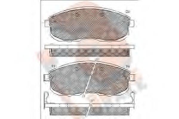 R BRAKE RB1101 Комплект гальмівних колодок, дискове гальмо