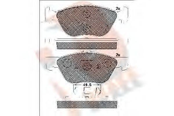 R BRAKE RB1125203 Комплект гальмівних колодок, дискове гальмо