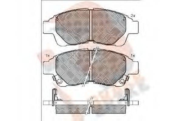 R BRAKE RB1210 Комплект гальмівних колодок, дискове гальмо