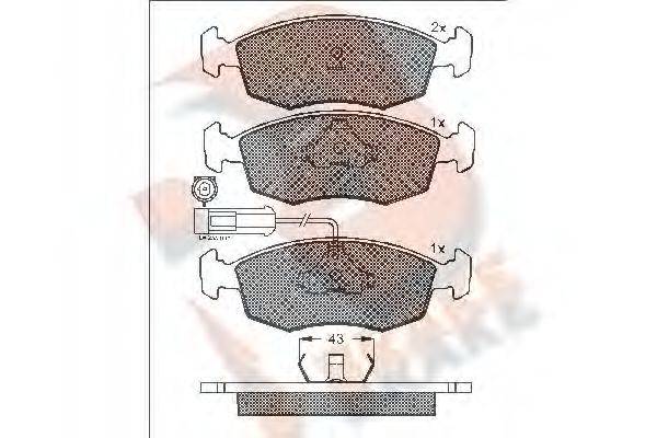 R BRAKE RB1227 Комплект гальмівних колодок, дискове гальмо