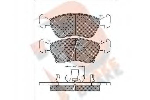 R BRAKE RB1235 Комплект гальмівних колодок, дискове гальмо