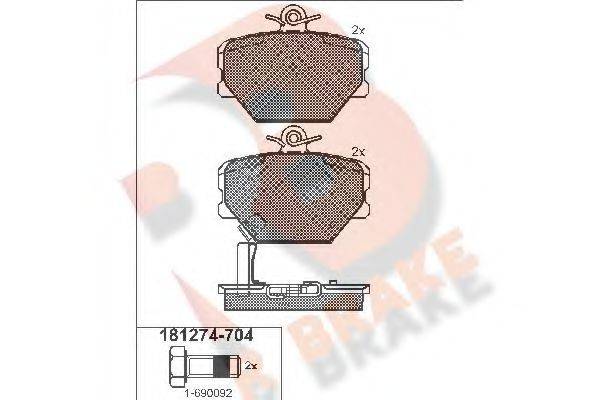 R BRAKE RB1274704 Комплект гальмівних колодок, дискове гальмо