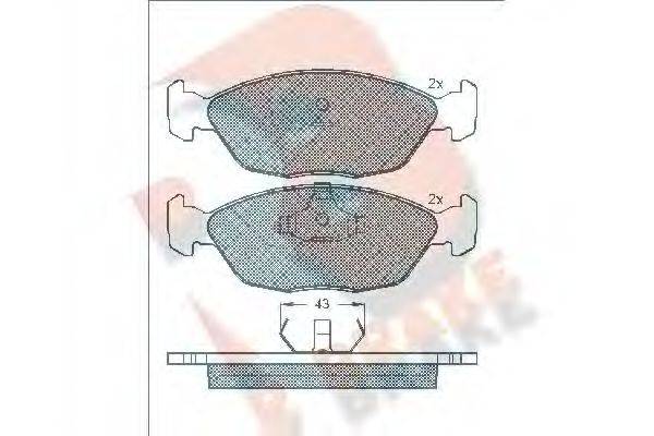 R BRAKE RB1275 Комплект гальмівних колодок, дискове гальмо