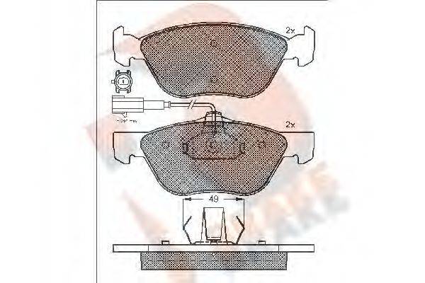 R BRAKE RB1283 Комплект гальмівних колодок, дискове гальмо