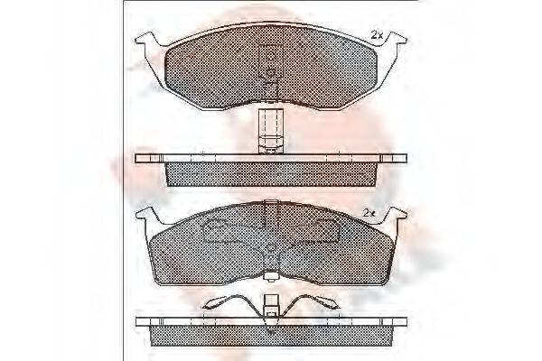 R BRAKE RB1377 Комплект гальмівних колодок, дискове гальмо