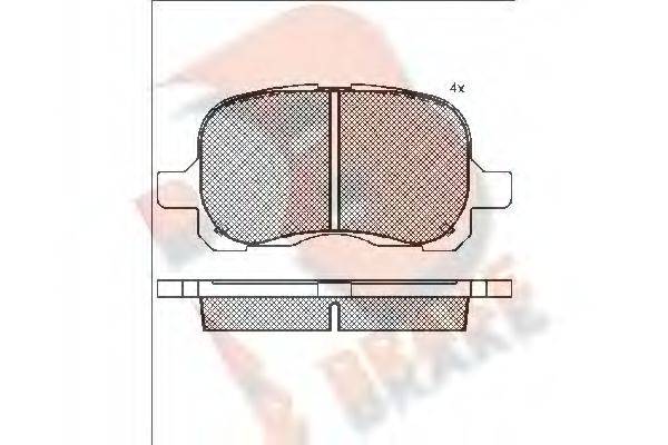 R BRAKE RB1408 Комплект гальмівних колодок, дискове гальмо